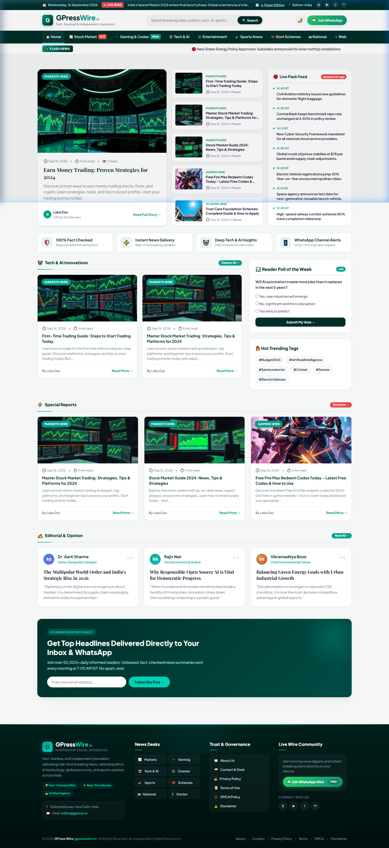 GPress Wire AI News Script Preview