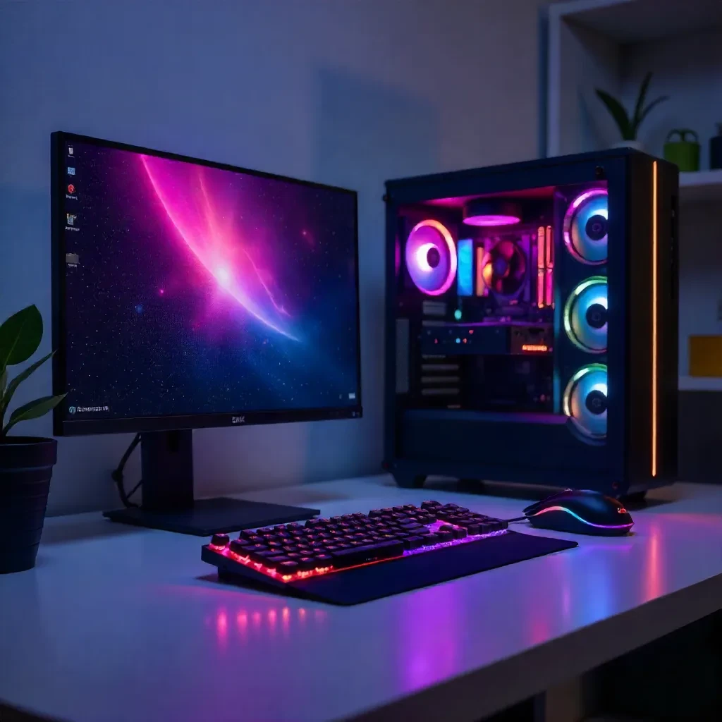 All-in-One Gaming Desktop PC with Intel Core i7 4th Gen, RGB Gaming Cabinet, Keyboard & Mouse Combo, 18-Inch LED Monitor, H81 Motherboard – Fully Assembled Desktop Ready to Use